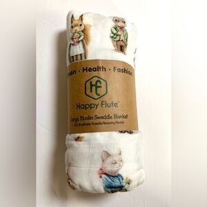 Muslin Swaddle Blanket - Heirloom Woodland Rabit & Friends